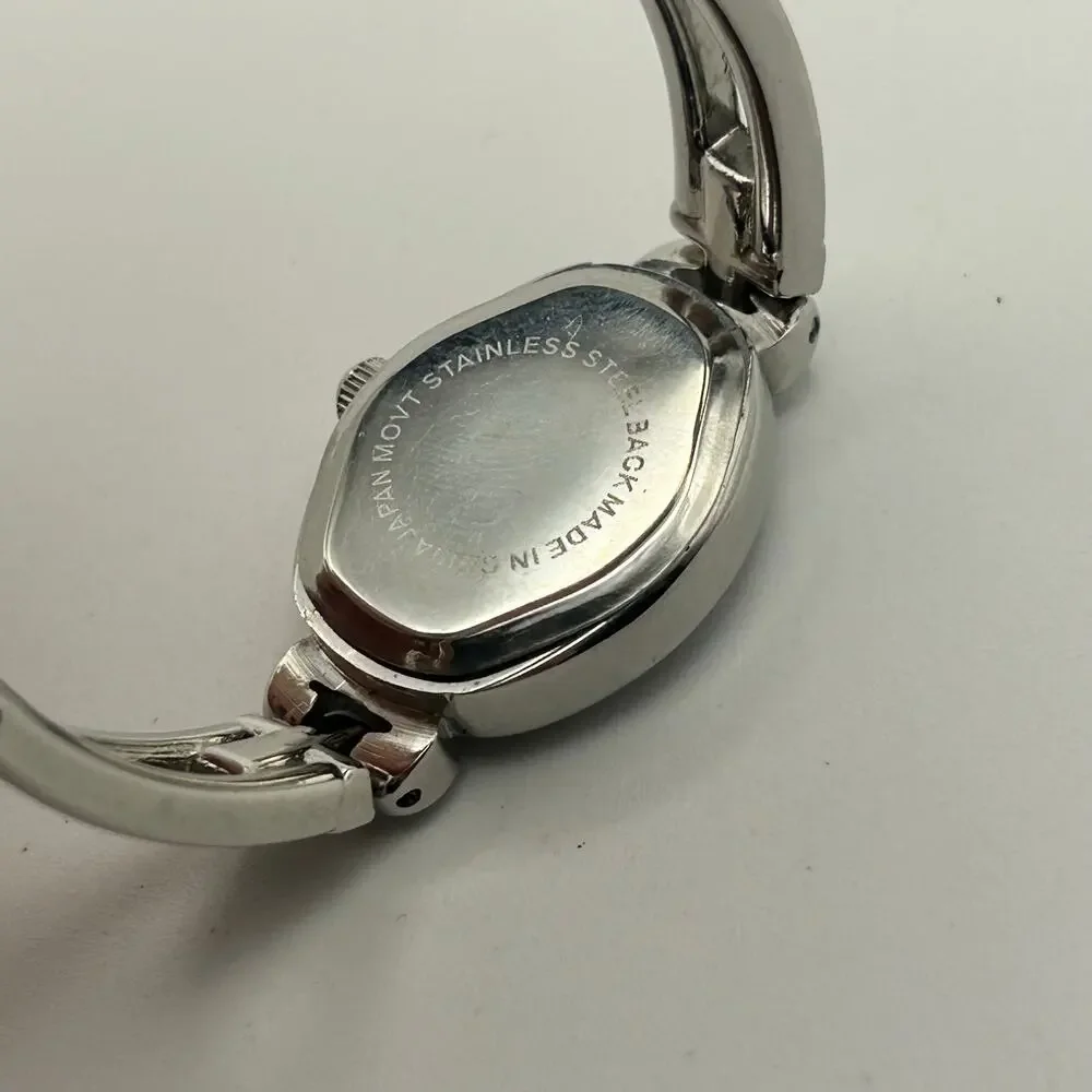 Cote d'Azur Silver Tone Black Dial Women’s Watch Working New Battery